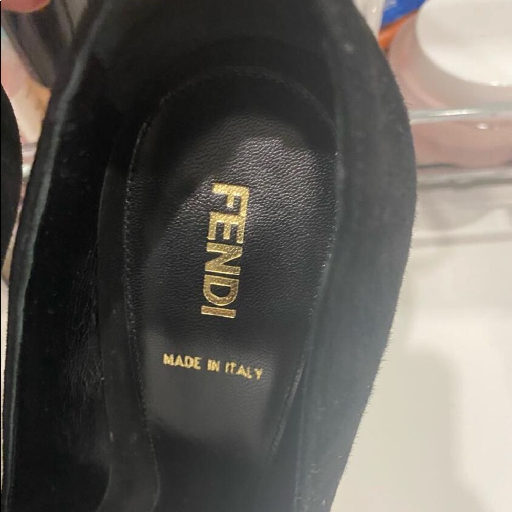 Fendi - Black Velet Heels Size-6